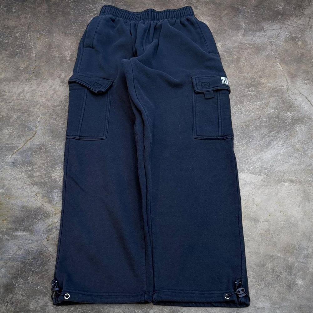 Pro Club Heavyweight Baggy Wide Leg Navy Blue Fleece Cargo Sweatpants Adult Med